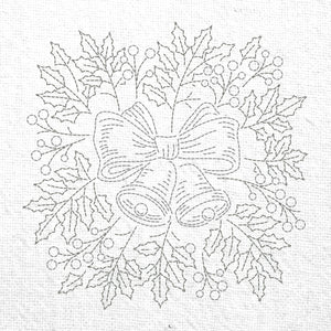 Christmas Bells Pre-Printed Sashiko Panel