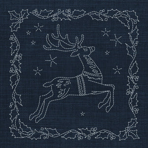 Christmas Reindeer Pre-Printed Sashiko Panel